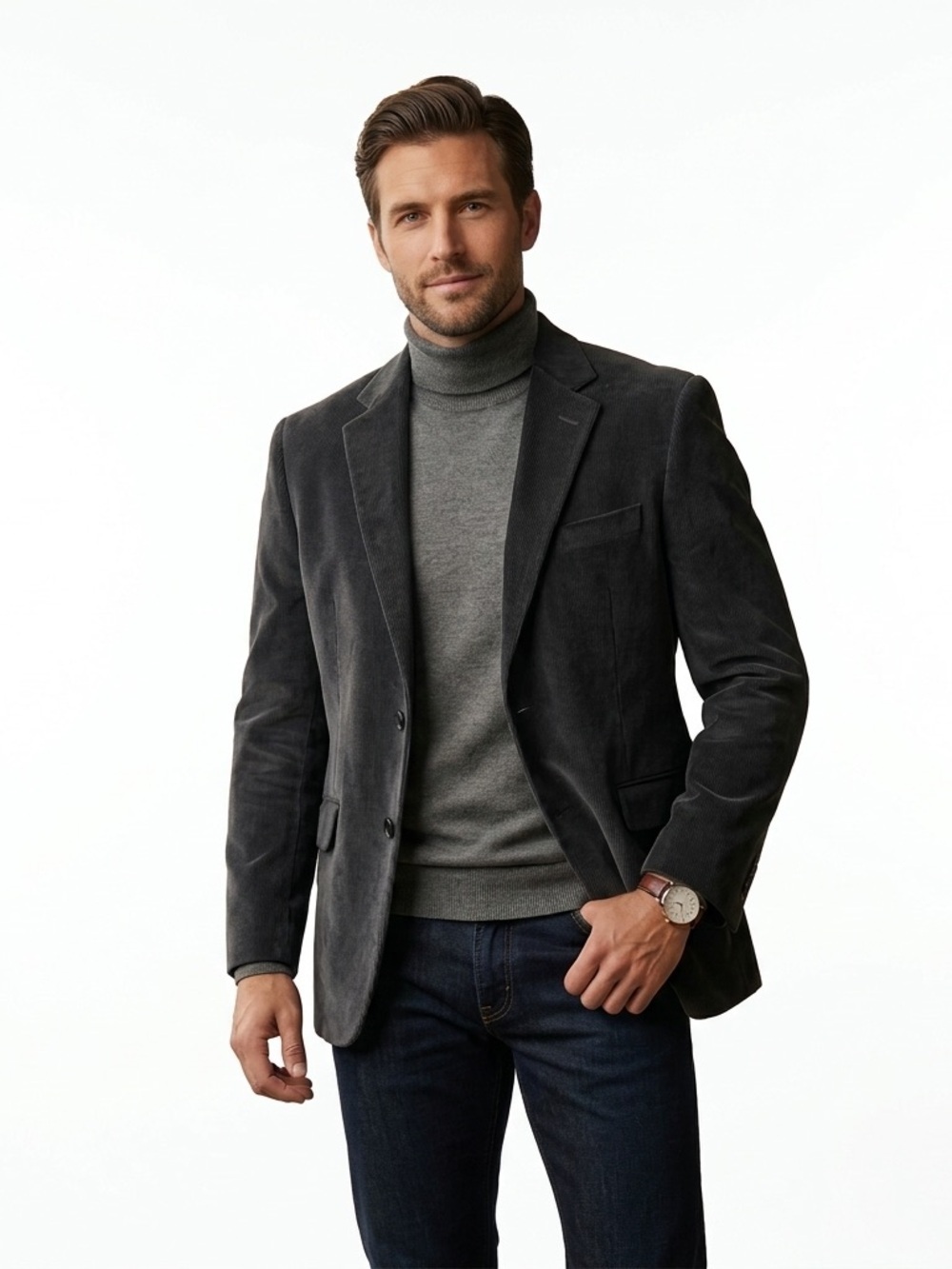 J Ferrar  Dark gray men’s corduroy Blazer 42/44 L